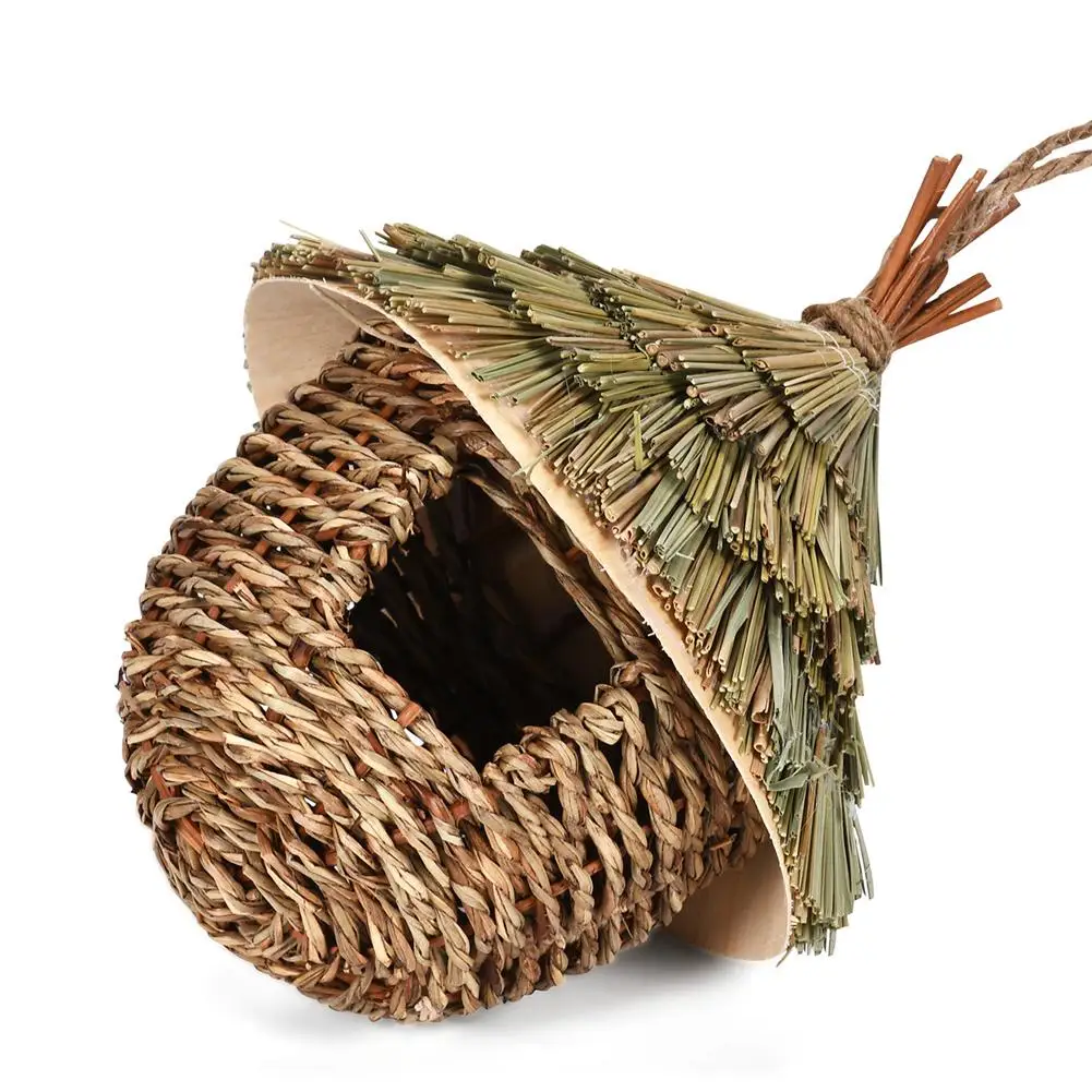 Birds Hanging Grass Huts bird house,artificial bird nest for Garden Patio Lawn