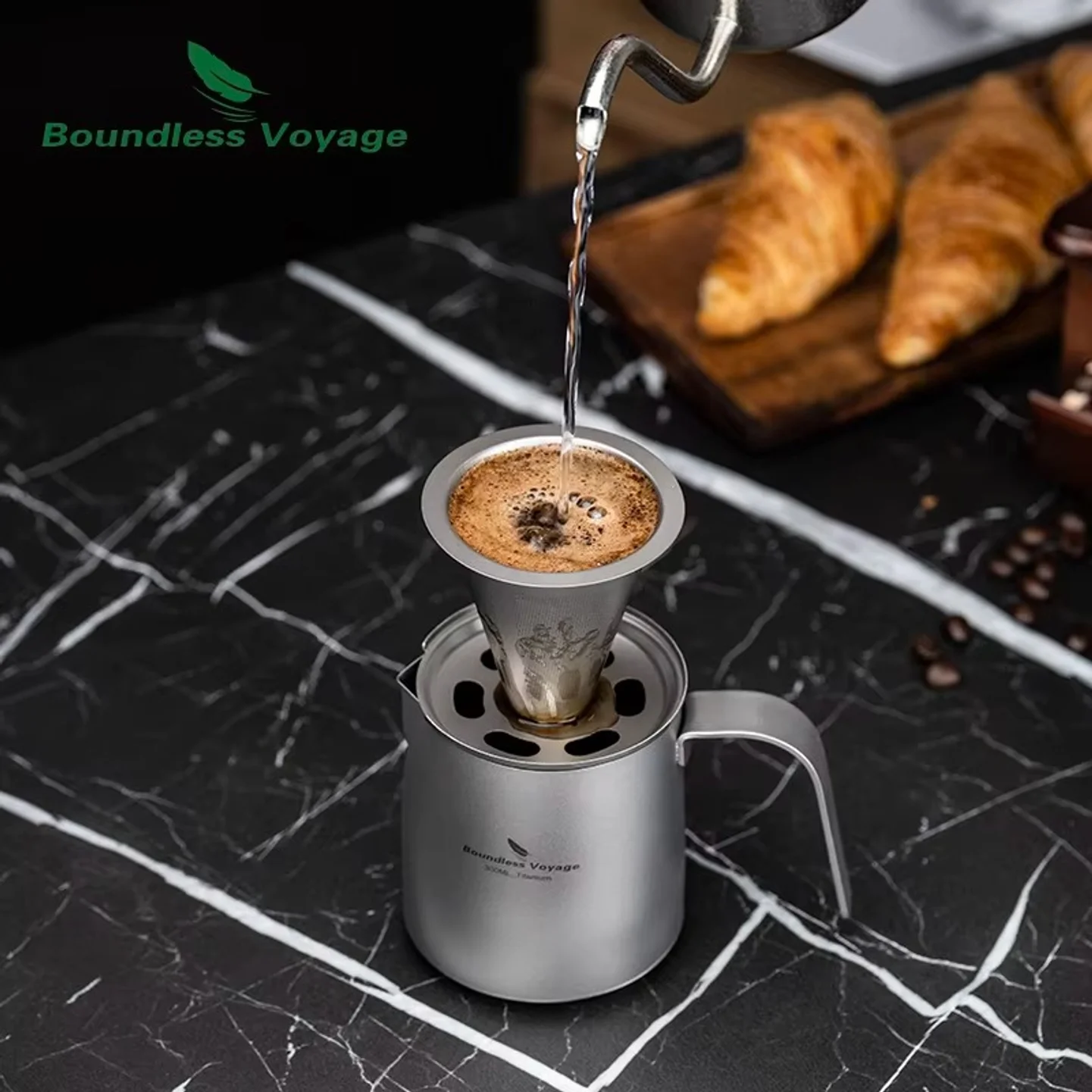 Set de café portátil de titanio