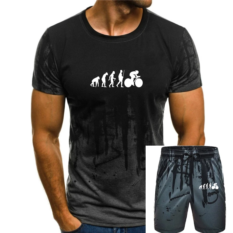 Evolution Of Cyclinger T Shirt Track Cyclinger Bikeing Tee Spedizione Gratuita Summer Fashion Print T-Shirt Uomo Top Tee Tricolore