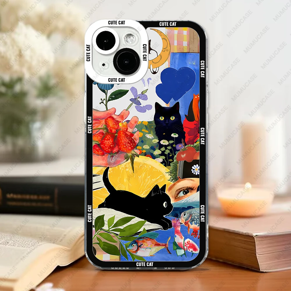 Cute and Funny Cat Collage Phone Case - Soft Cover