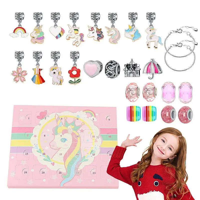 

Christmas Advent Calendar Jewelry Gift Box 24 Days Countdown Calendars Jewelry Bracelets For Girls New Year Gift Christmas Decor