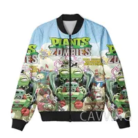 CAVVING 3D Printed  Plant Vs Zombie Zipper Bomber Jackets Men Overcoat Mens Coat Zip Up Jackets for Women/Men  J01 1