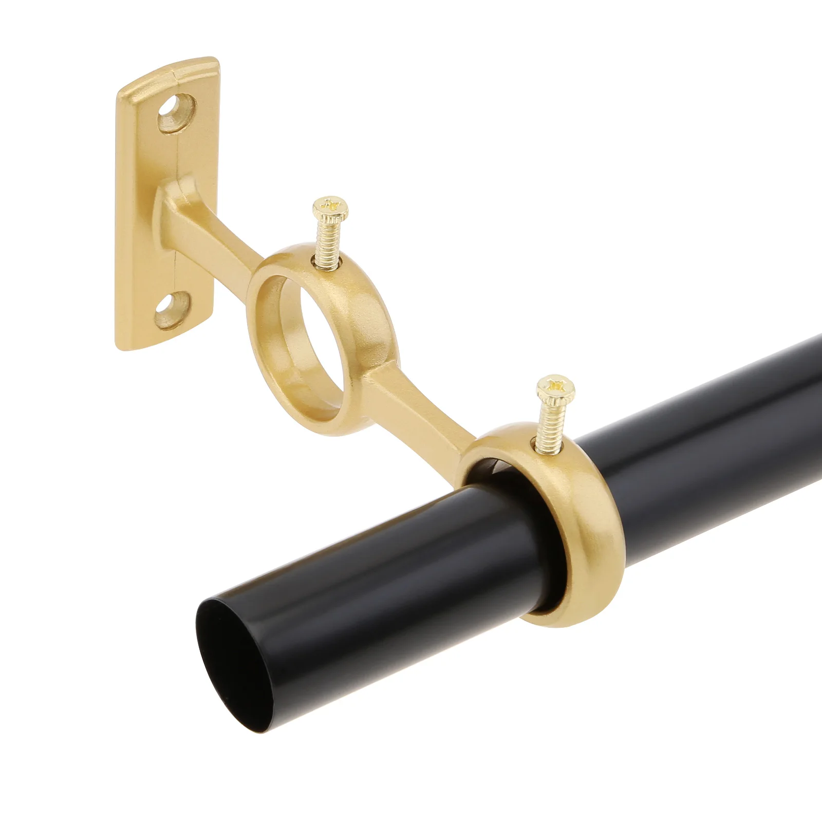 1Piece Curtain Rod Bracket Curtain Rod Holder Double Hole Hooks Aluminum Alloy Base Thickened Hook for Room