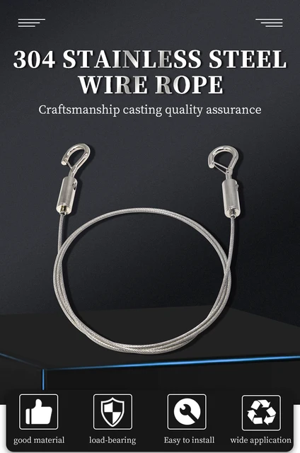 Kit Filo D'Acciaio Per Appendere Quadri | Acciaio Inox 304 | 2m X 1.5mm | Regolabile Con Ganci | Portata 22.7kg - Foto 10