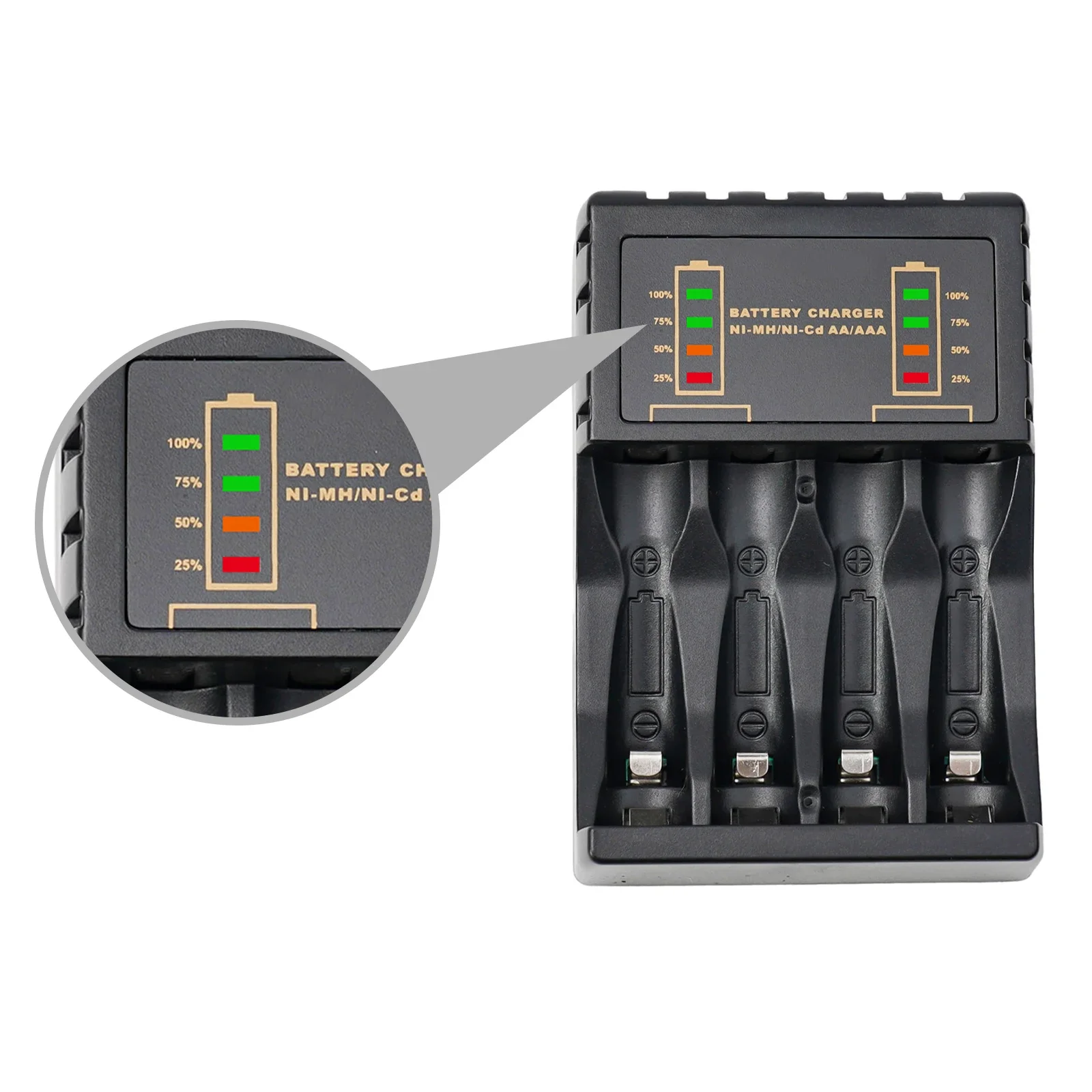 Battery Charger 4 Slot For AA AAA DC 5V/2A NI-CD NI-MH Rechargeable Batteries