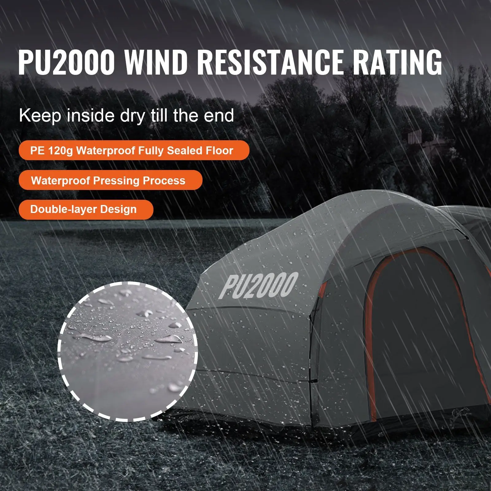 Camping Tent, 8'-8' SUV Tent 4