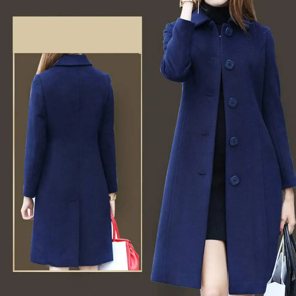 Manteau mi-long laine bouclée bleu marine Manteau mi-long laine bouclée bleu marine