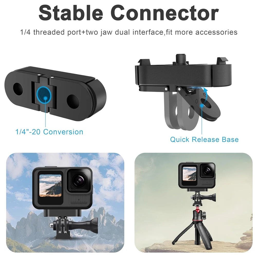 Hero 13 Magnetic Quick Release Mount Aluminium Alloy Base Two Claw Adapter For Gopro Hero 13 Black Action Camera Accessories