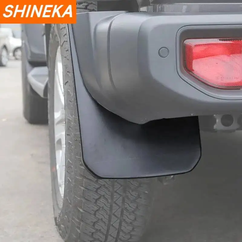 SHINEKA 지프 랭글러용 머드가드, JL 사하라 2018 2023 업 프론트 리어 머드플랩, 스플래시 가드 펜더, 외부 액세서리