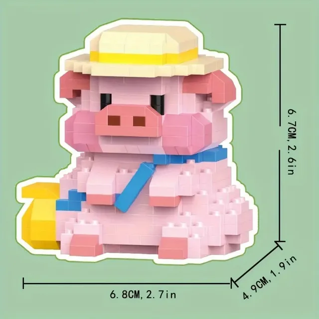 Pig Animal Mini Cute Building Block Set Cow Kawail Model for Girls and Boys Toys Kit Gifts for Adults and Kids 6