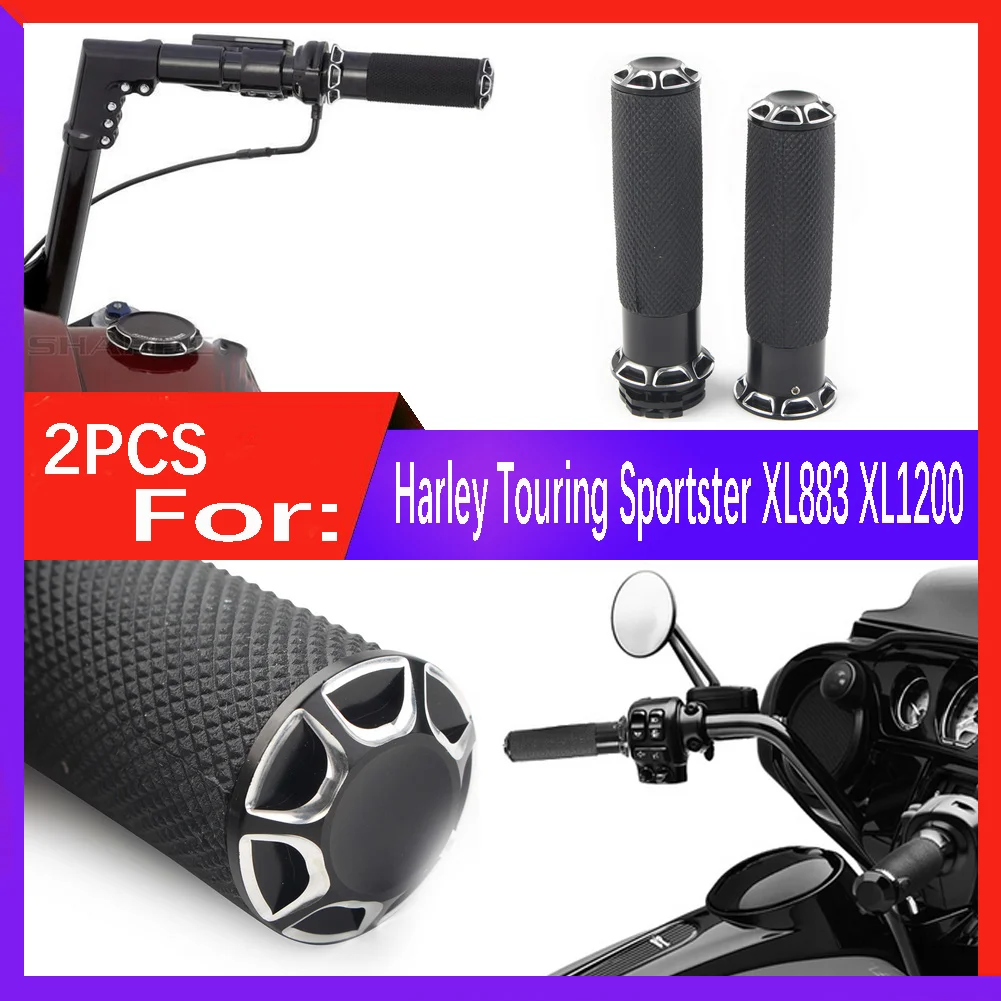 

Мотоциклетные ручки 1 пара, ручки 25 мм для Harley Dyna Softail Touring Sportster XL883 XL1200, черные