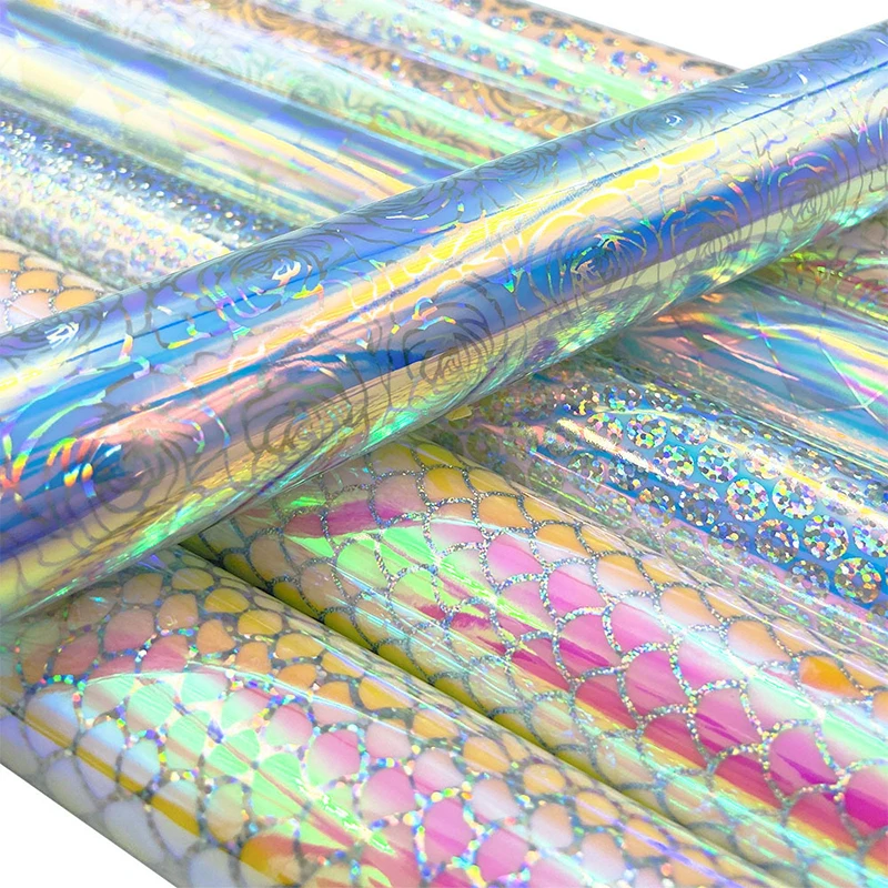 Cold Laminating Film Paper Hologram Flowers Dot DIY Self-adhesive Paper Film Transparent Package Card Photo Laminating