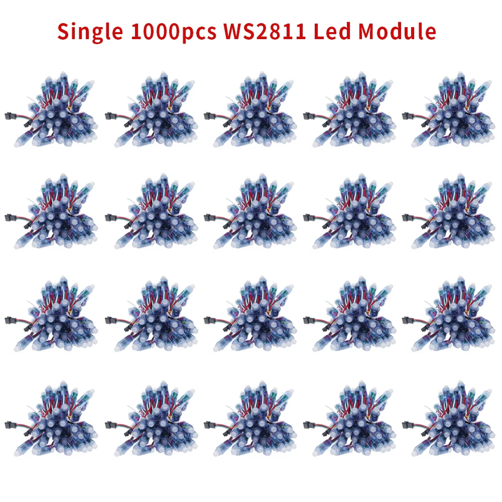 1000pcs 12mm WS2811 2811 IC Full Color Pixel LED Module Light DC 5V input IP68 waterproof RGB color Digital LED Pixel Light