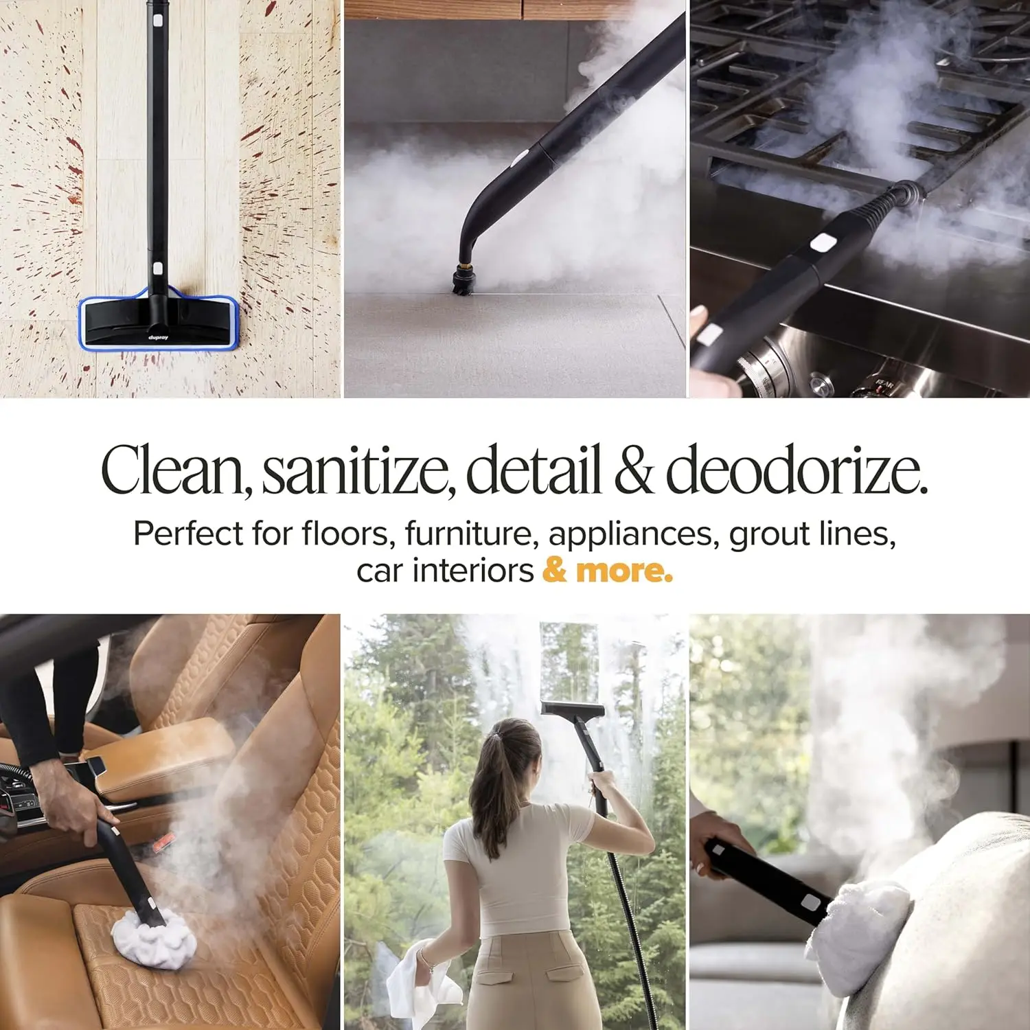 Steam Cleaner - Powerful Multi-Purpose Steamer for Deep Cleaning Floors, Upholstery, Grout, and More 2