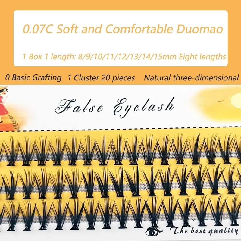 Natural False Eyelashes, 1 box 60 clusters 20D individual eyelashes, extension eyelashes, Professional Makeup, Free Shipping