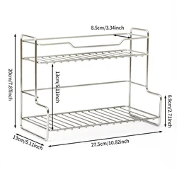 Portable Multi - Purpose Kitchen and Pantry Organizer Rack for Home and Restaurant Use (Silver)