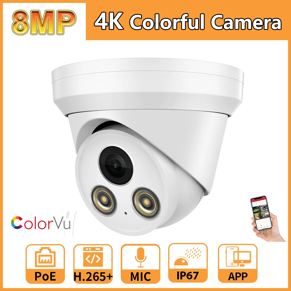 Hikvision 5MP BUILT-IN MIC IP POE CCTV 24/7 COLORVU HD COLOR DOME CAMERA 30M NIGHT-VISION 