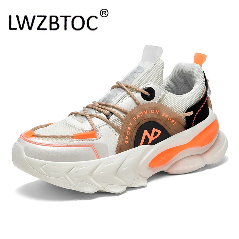 

LWZBTOC Clunky Sneakers For Mens Womens Star Design Light PU Sole Fashion Dad Shoes Lovers Couple Running Sport Shoes