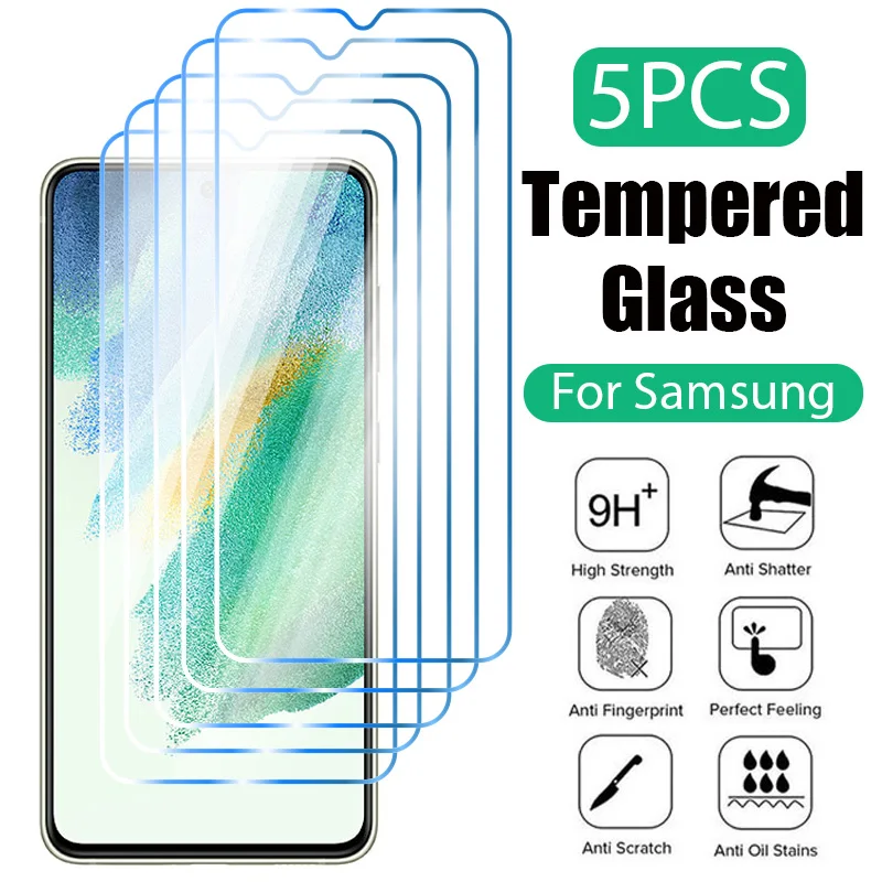 

5PCS Tempered Glass For Samsung A54 A53 A13 A33 A34 A52S S20 S21 FE 5G Screen Protector For Samsung A52 A73 A21S A51 A72 Glass