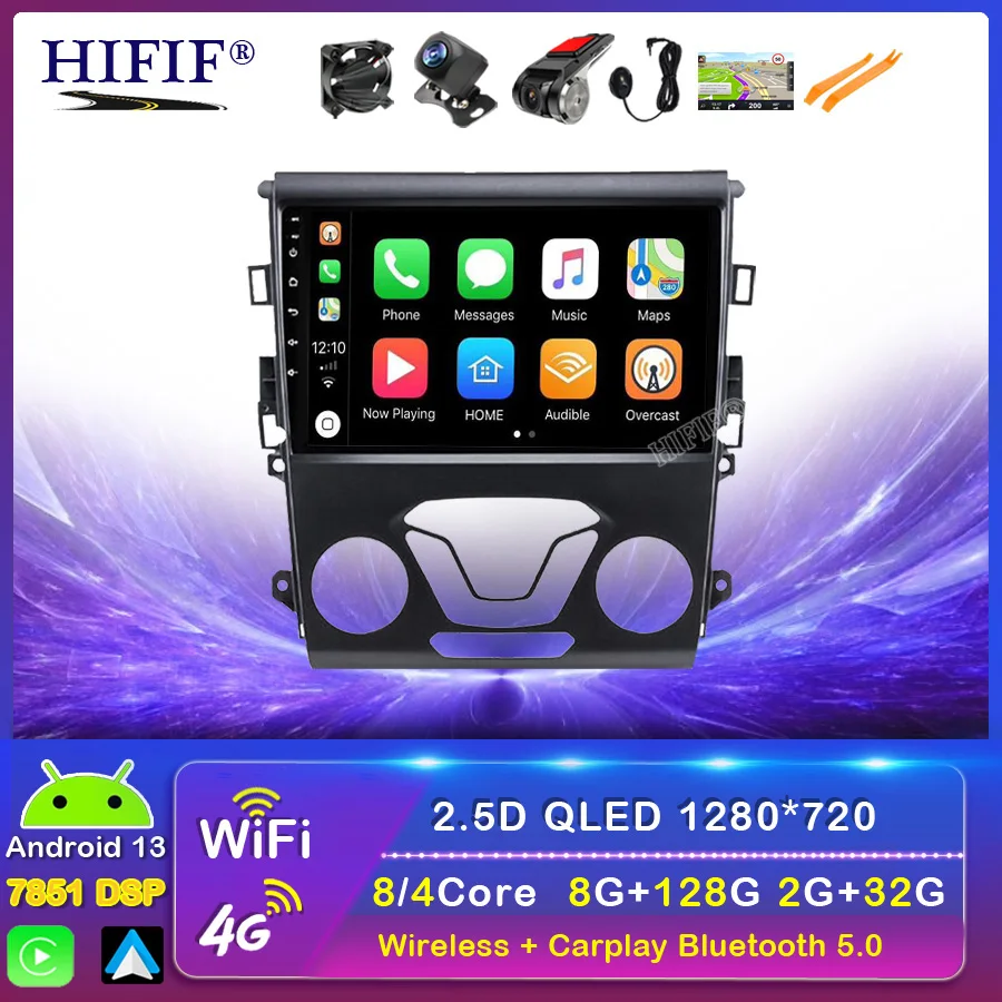 

9inch Android 13 Radio Player For Ford Mondeo 5 Fusion 2012 - 2014 GPS DSP IPS QLED 4GLTE WIFI Touch Car Multimedia Serero Auto