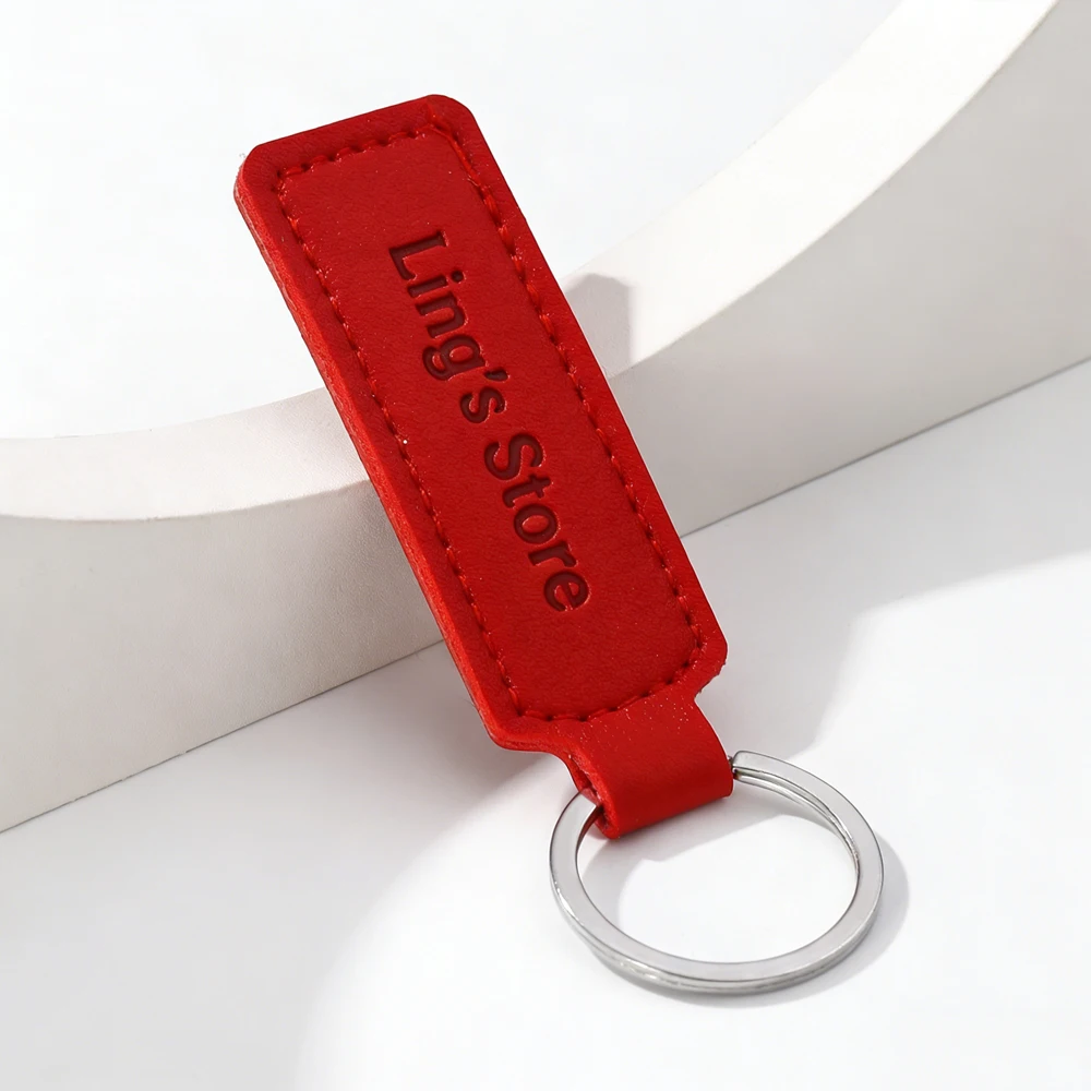 20/50/100 Stück Schlüsselanhänger aus PU-Leder mit individuellem Logo, 9,5 x 3 cm, Gravur von Namen, Hotelnummer, Klassenzimmer, Schmuck, Taschenzubehör, Schlüsselanhänger, Geschenk – Detail 12