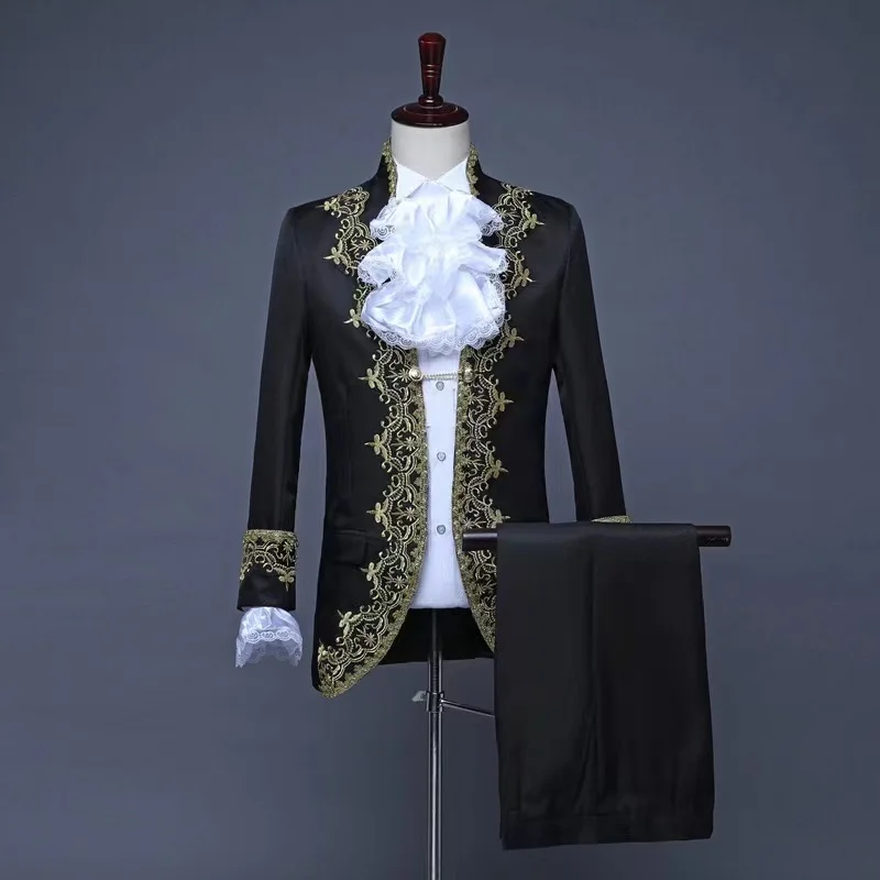 Shenrun Men Suits Military Uniform Palace Prince Suit Marshal Soldier Guard  Dress Stage Costumes Music Drum Singer Black White - Suits - AliExpress