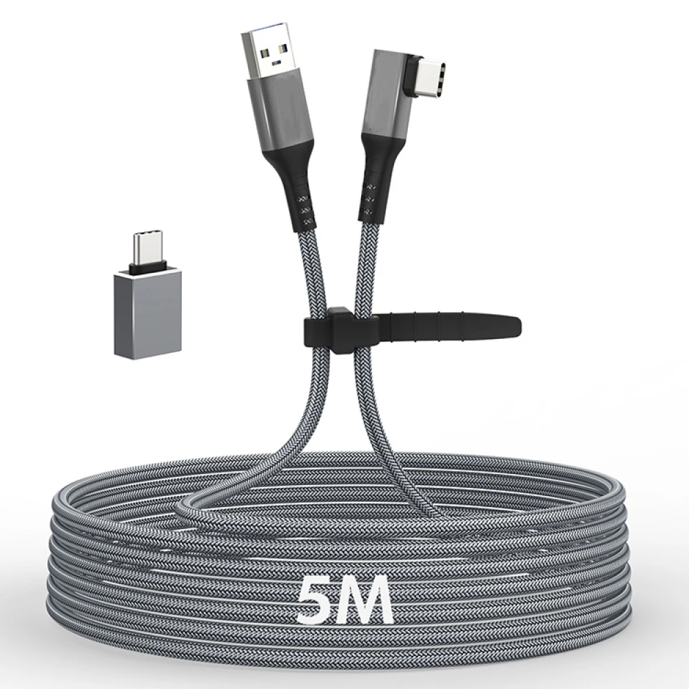 

Кабель передачи данных VR Type-C, 5 м, кабель потоковой передачи данных USB 3,0 Gen 1, соединительный кабель для Quest 2, адаптер USB Type-C, аксессуары для виртуальной реальности