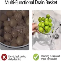 Multifunctional Drain Basket Drain Bowl Household Sink Vegetable Basin Kitchen Washing Fruit Plate Plastic 4