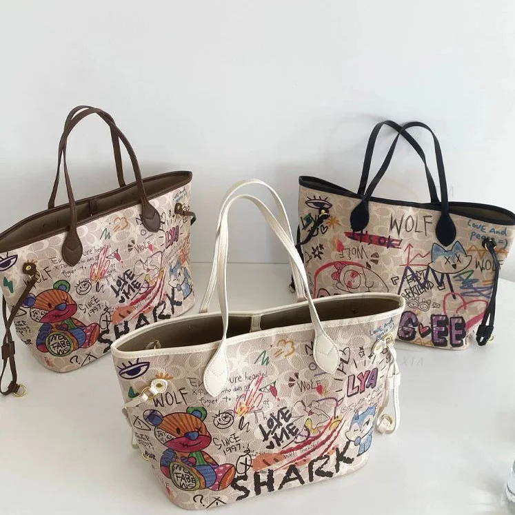 top○Goyard Bag Shopping Zipper Style Tote Dog Tooth Large Capacity Canvas  Shoulder Handbag 824