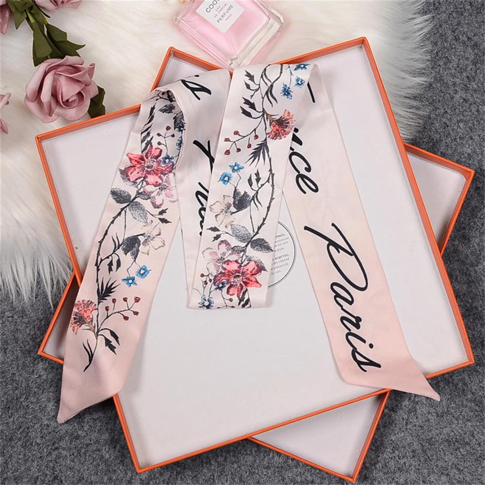 Lengthened Silk Scarf Bag Tie Ladies Neck Body Scarf Headband Square Scarf Horse Print Brand Ladies Ribbon Fall 2025 5