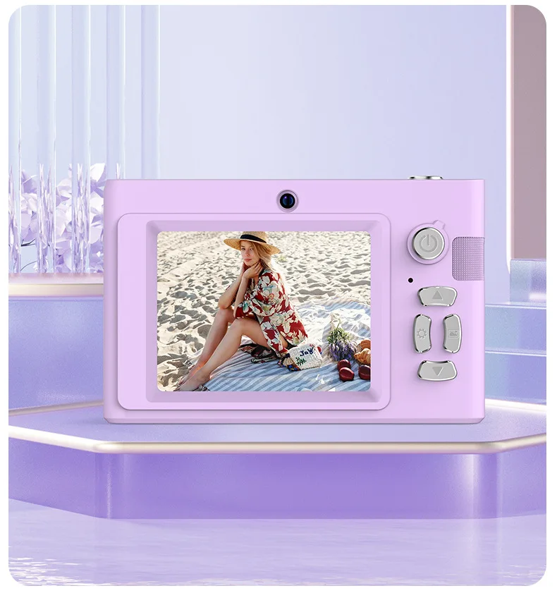 Nouvel appareil photo numérique portable 2026 : mise au point automatique, double caméra, flash, mode selfie, capteur CCD._voghion.com