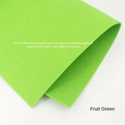 Colorful Nonwoven Fabric Felt Squares (2mm, 50x50cm) for DIY Crafts and Handmade Projects, 18 Vibrant Colors (50X50cm Fruit green)