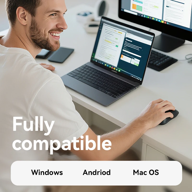 Acer OMR282 무선 마우스, 2.4GHz 컴퓨터 마우스, USB-A 수신기가 있는 사무용 무선 USB 마우스, PC, 노트북과 호환 가능