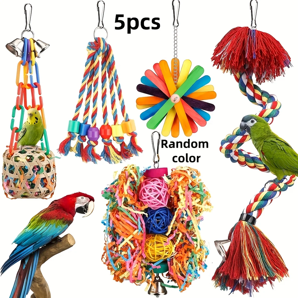 5-Piece Parrot Toy Set 6