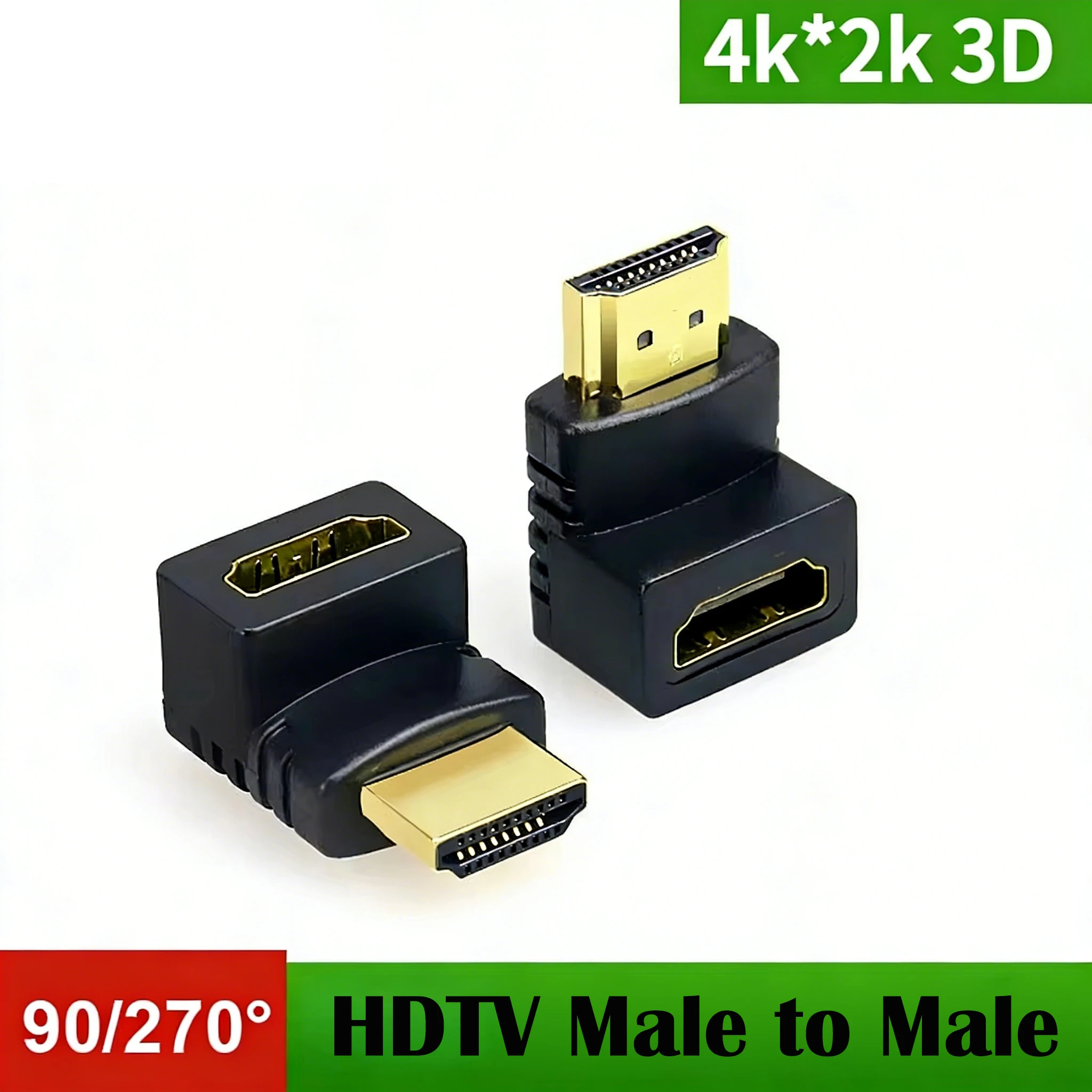 Right Angle HD TV Adapter 90 Degree Male to Female