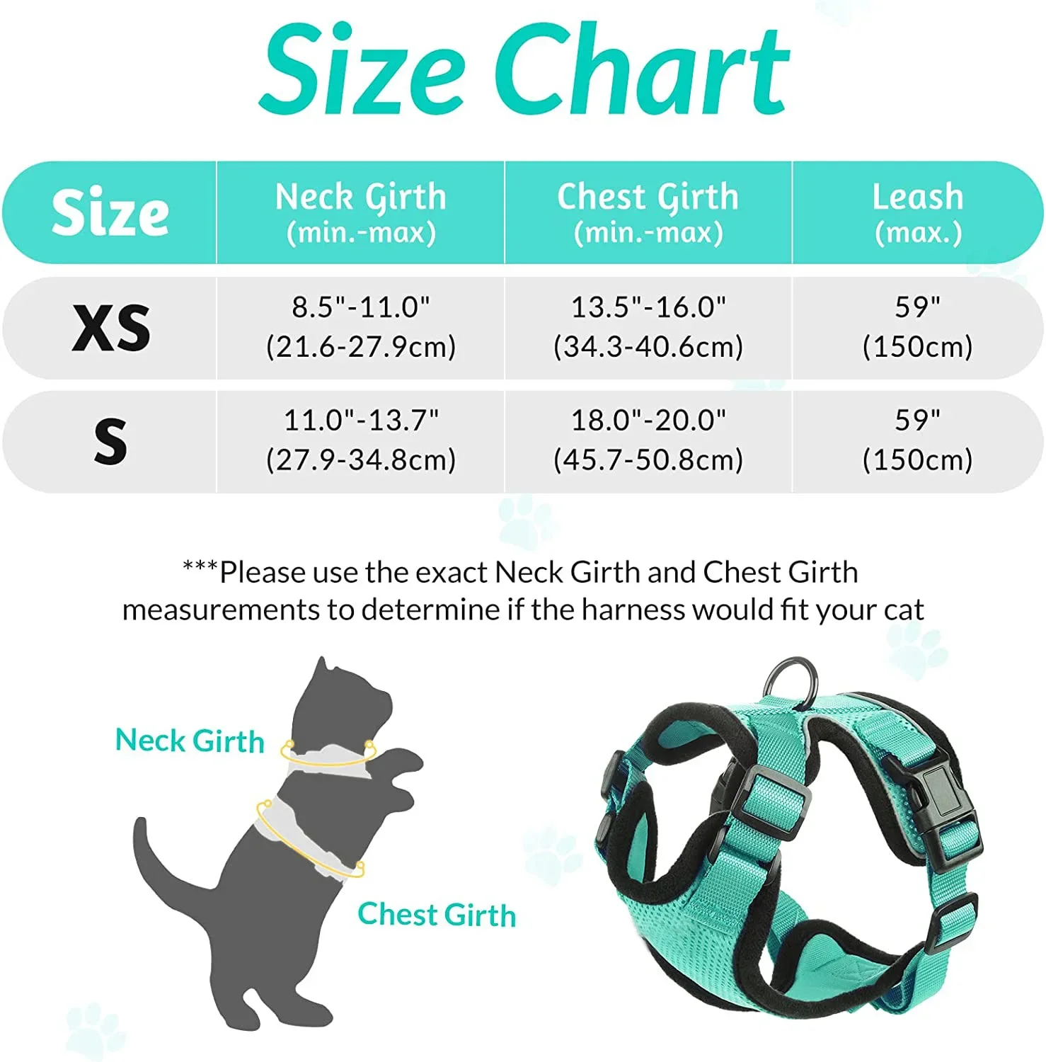 Escape Proof Cat Harness and Leash - Adjustable Soft Vest for Walking