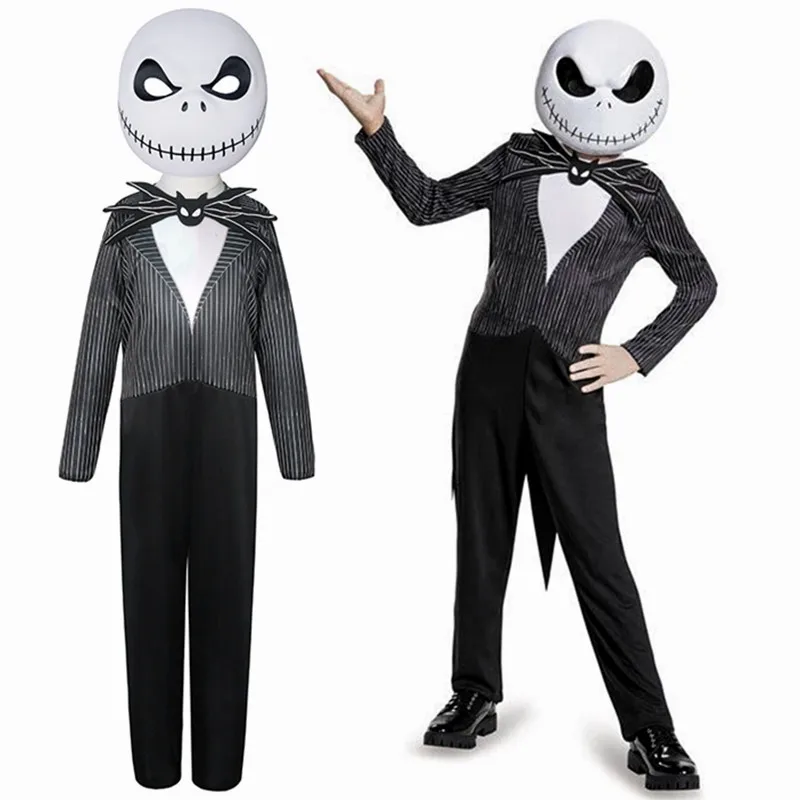 Halloween Scheletro Cosplay J-Jacking Costume Per Bambini Ragazzo Ragazze Divertente Horror Spaventoso Festa Di Compleanno Costume Di Natale Maschera 