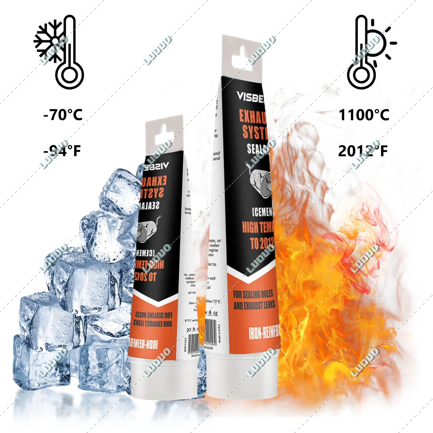 Car Exhaust Pipe Repair Glue For Motorcycle Auto Pipes Silencer Seal Welding Leak Repair High Temp Adhesive For Muffler Tailpipe 2