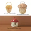 Rattan Woven Tote Bag Castle Mushroom Basket Portable Straw Storage Boxes Bohemian Vacation Picnic Baskets Kids Toys Organizer 6