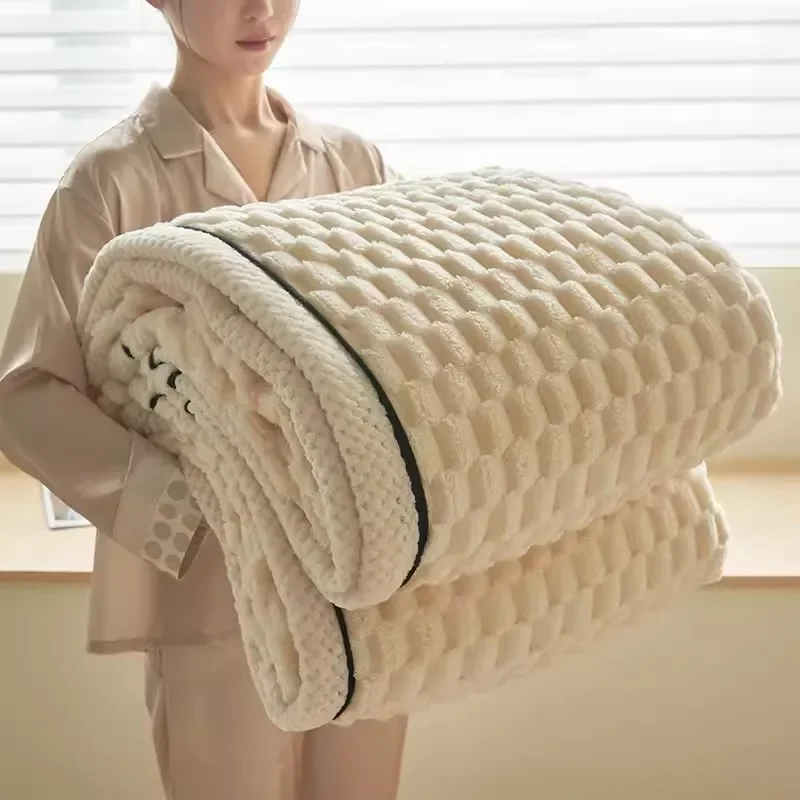 Bed Comforter Wool Cotton Blanket Warm Soft Plaid for Bed Sofa