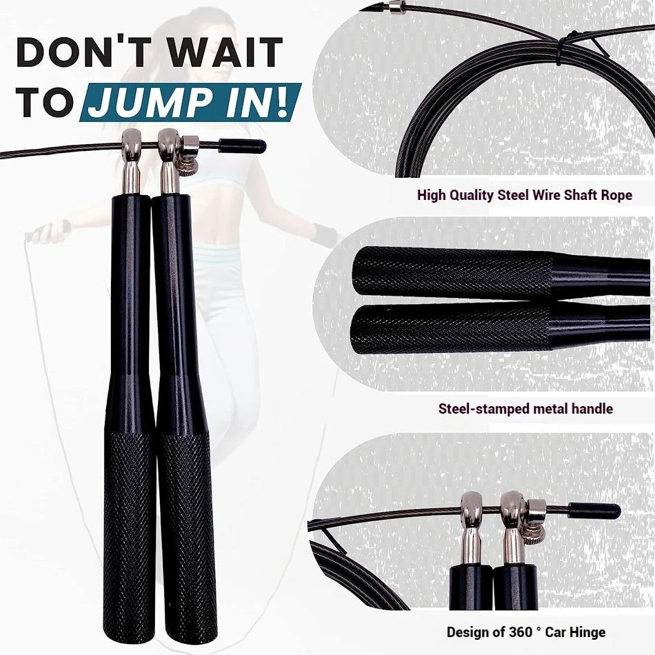 WOSWEIR-Unisex Professional Wire Jump Rope High School Entrance Exam Racing Adult Fitness Tool for Weight Loss And Fat Burning