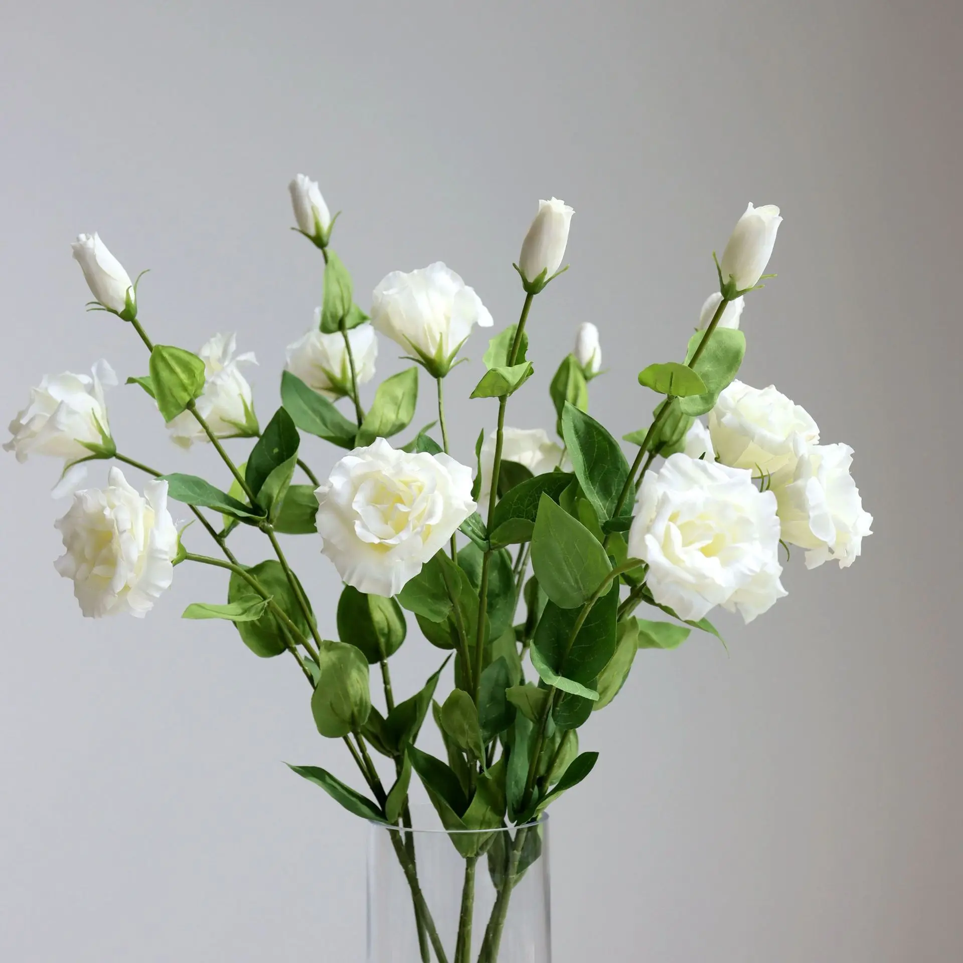 3 Stück 3-zackige Eustoma-Blumen, feuchtigkeitsspendende künstliche Lisianthus-Blumen, Innendekoration, Azaleen für Hochzeitsfeier, Foto-Requisiten