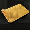 PEANDIM Creative Gold Metal Violet Flower Tray Hotel Fruit Tray Home Table Pastry Plate Wedding Party Cake Dessert Snack Charger 4