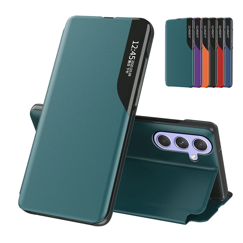Smart Side View Cover In Pelle Flip Phone Per Samsung Galaxy A14 A34 A54 5G Custodia Samung A 54 34 14 2023 Supporto Per Libro Magnetico Coque