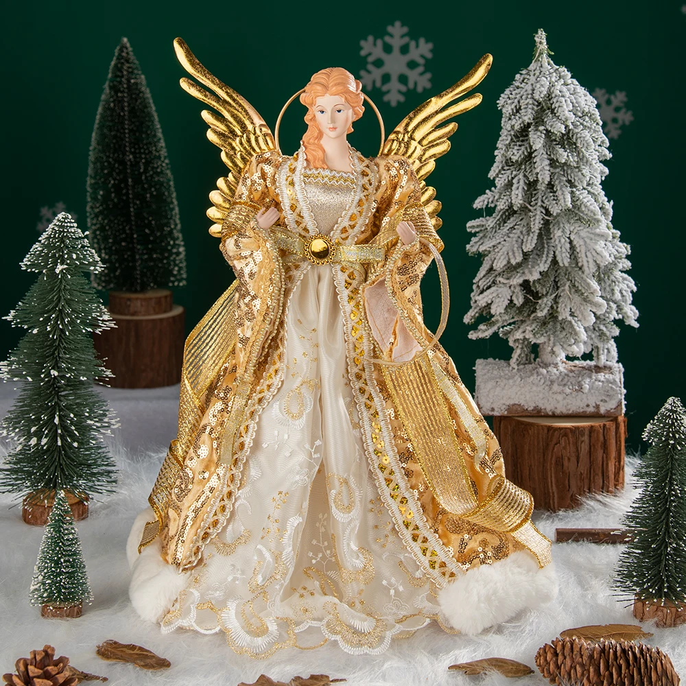 AngelOrnamentsForChristmasTreeTopGoldAngelChristmasTreeTopper