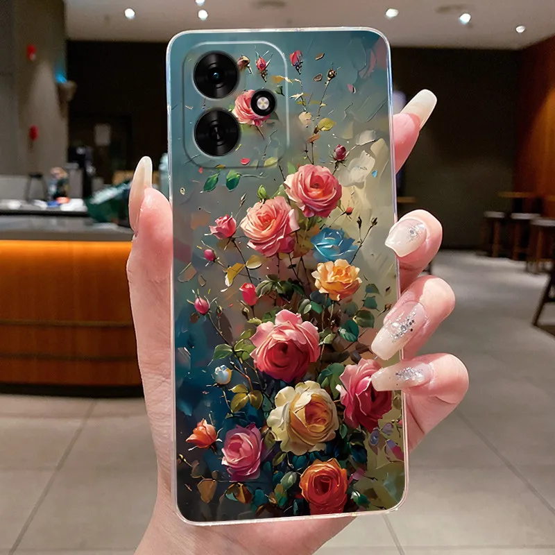 Clear Luxury Fashion Butterfly Flowers Soft TPU Silicone Phone Case