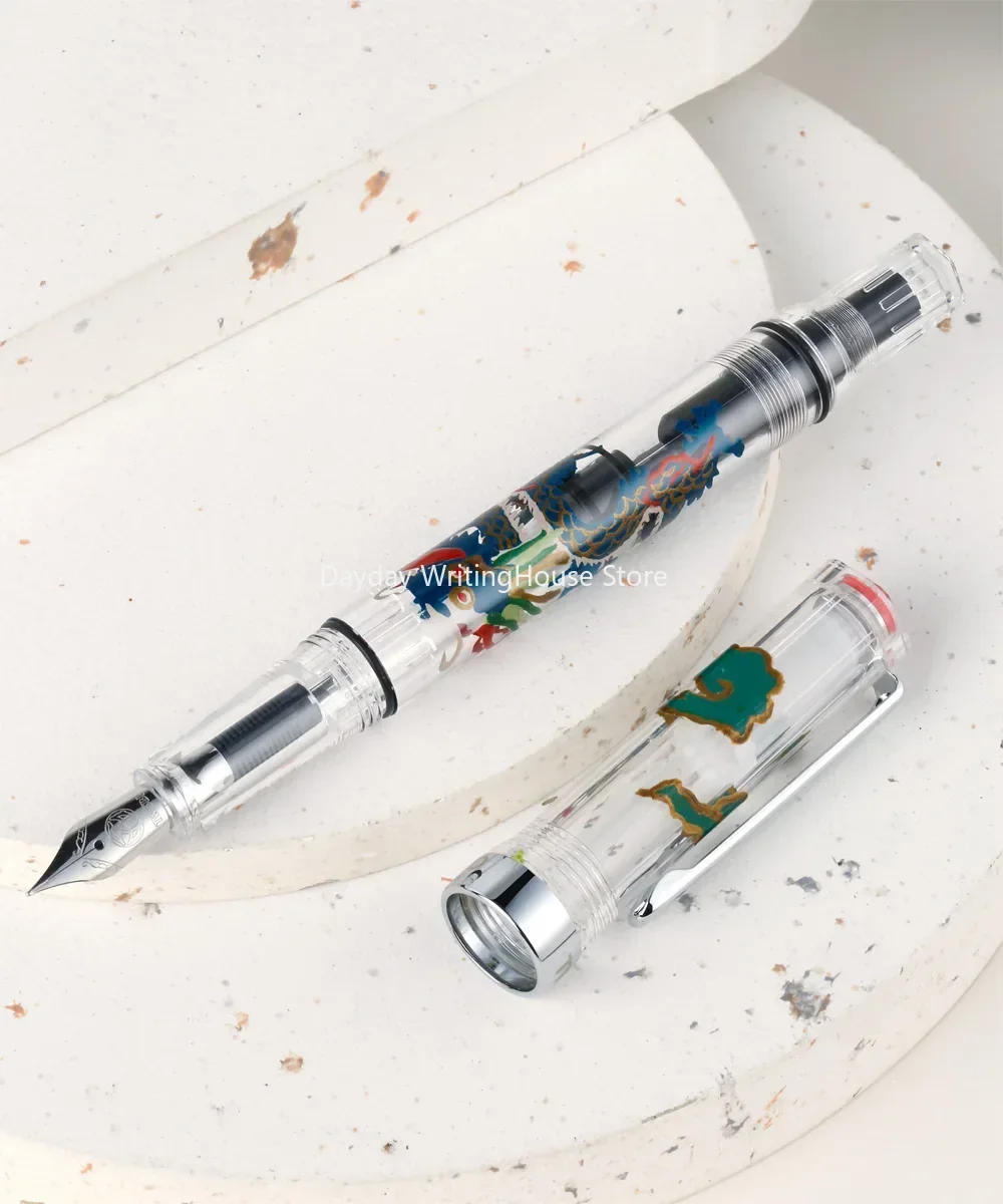 TWSBI Eco zwart, veer F, vulpen, demonstrator, zuigervuller, pistone
