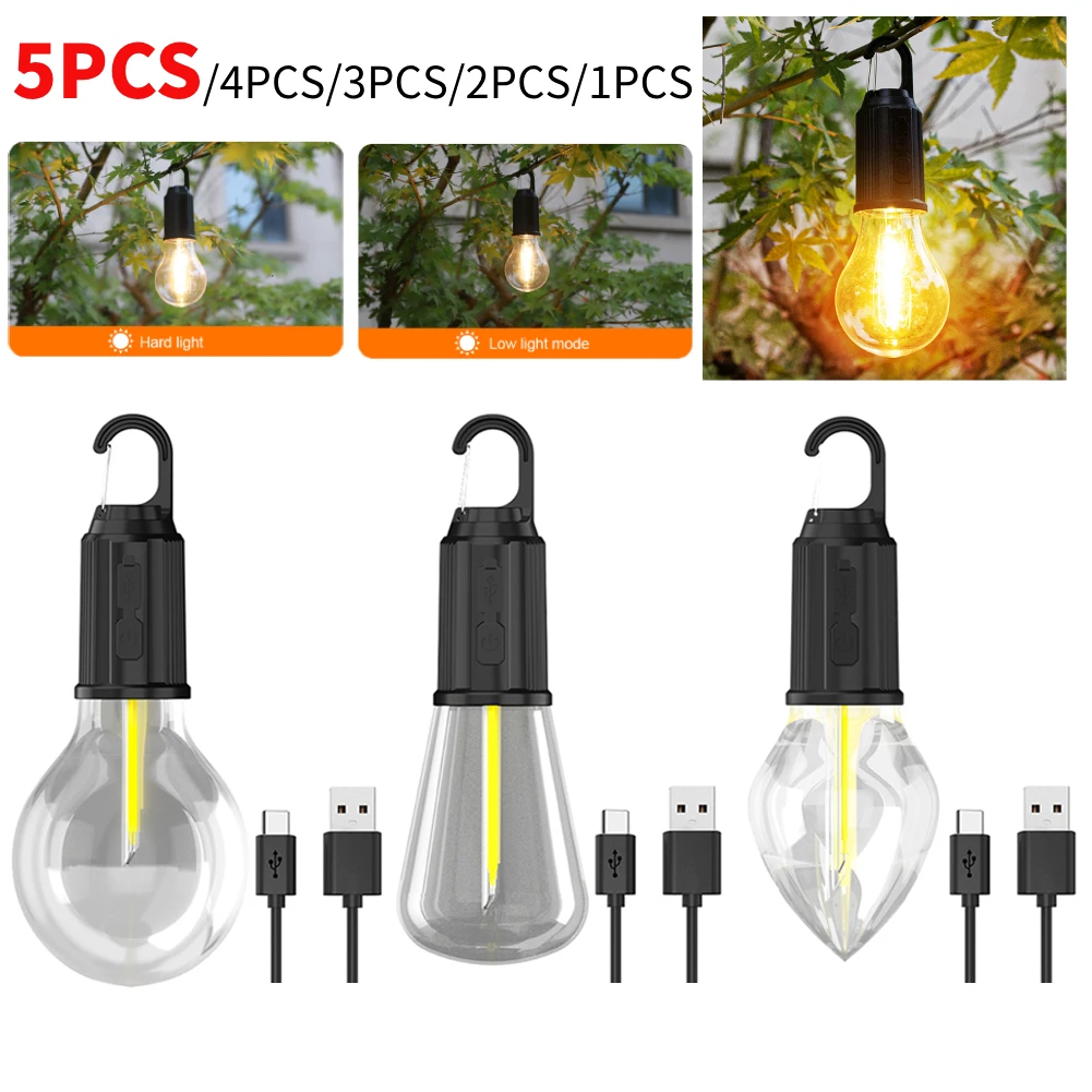 휴대용 캠핑 조명 작업 스포트라이트, USB 충전식 LED 캠핑 램프, 후크 포..