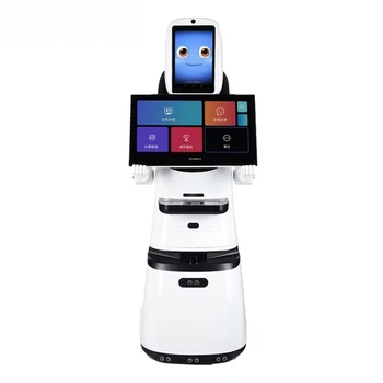 Robot da showroom personalizzato a doppio schermo: ricezione commerciale umanoide AI e robot turistico guidato nel benvenuto