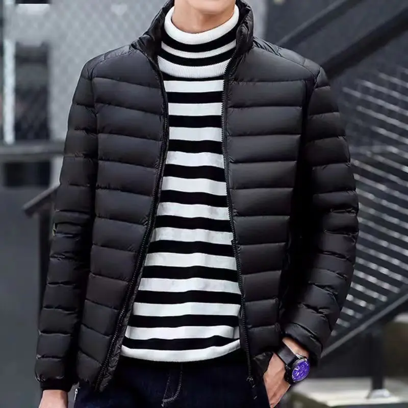 

2023 Winter Men New Casual Ultralight White Duck Down Jacket Men Stand Collar Lightweight Jackets Male Short Down Outwear H422